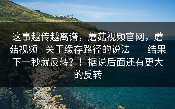 这事越传越离谱，蘑菇视频官网，蘑菇视频 - 关于缓存路径的说法——结果下一秒就反转？！据说后面还有更大的反转